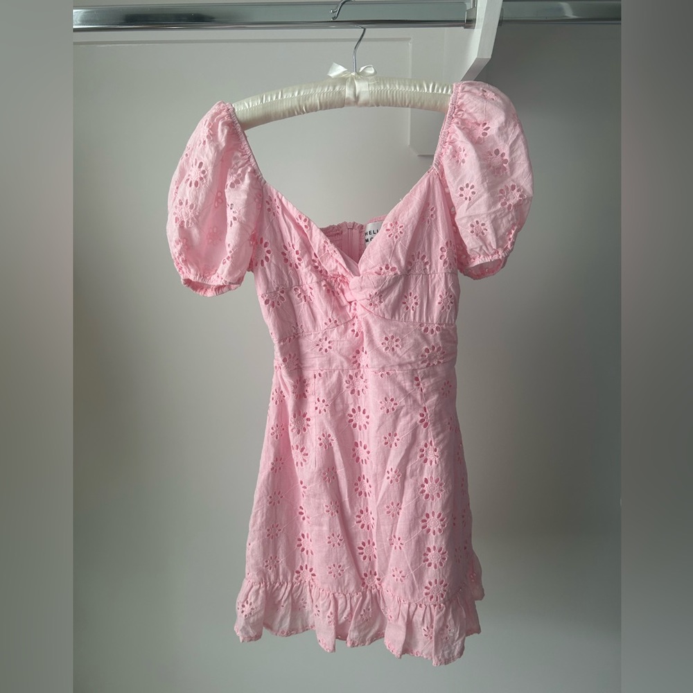 HELLO MOLLY LIGHT PINK EYELIT DRESS